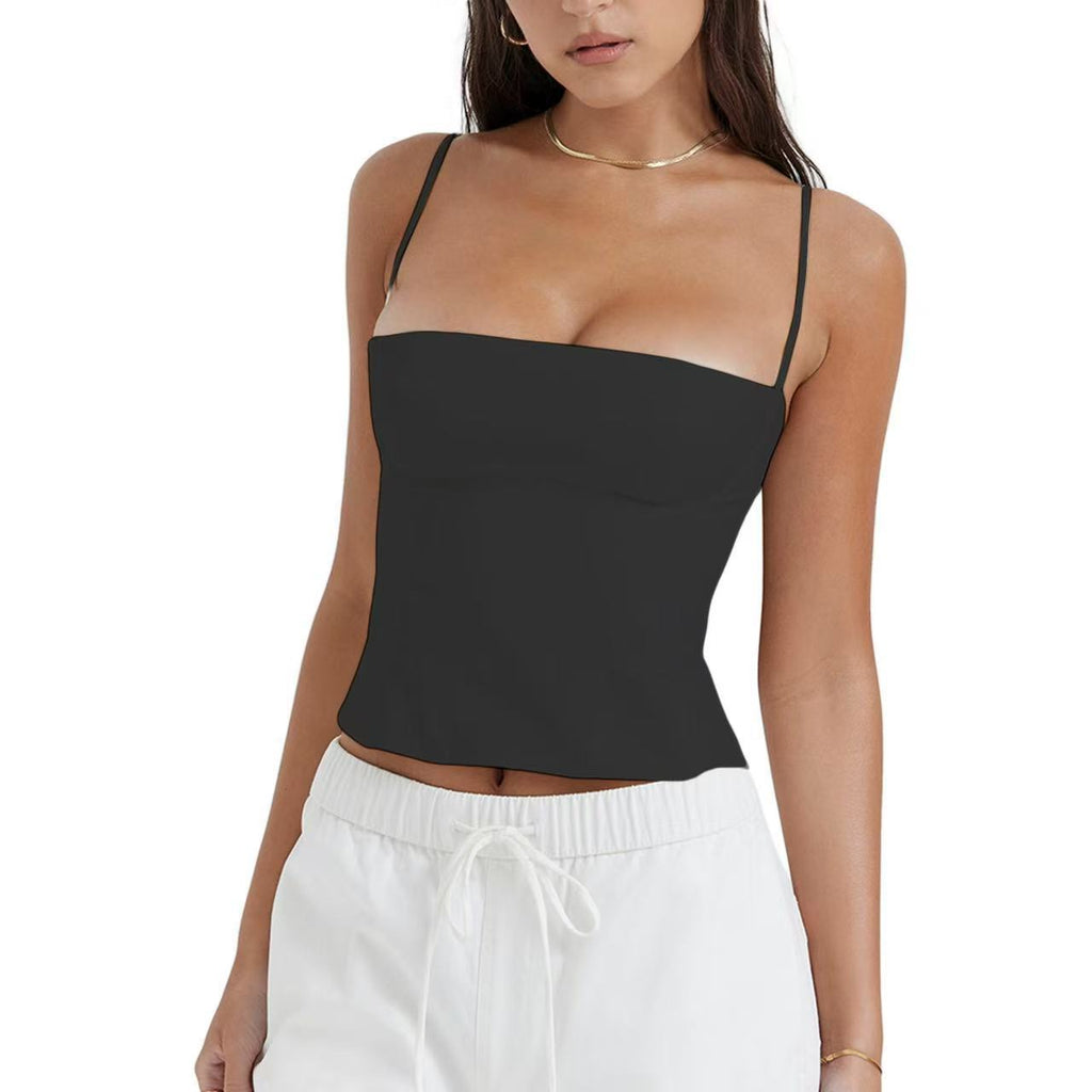Women’s Sleeveless Crop Top Sling Cami | Slim Fit Summer Tank Top