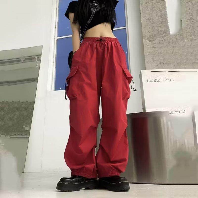 Women’s Baggy Cargo Jeans – Vintage Y2K Flared Pants with Pockets