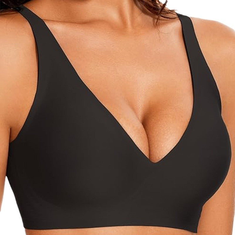 Wireless Push-Up Bra | Seamless No-Underwire Deep V Support