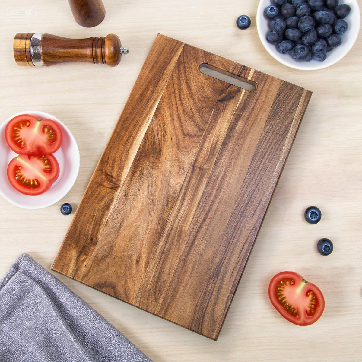 Solid Wood Cutting Board | 3 Sizes | Acacia Wood Kitchen Board