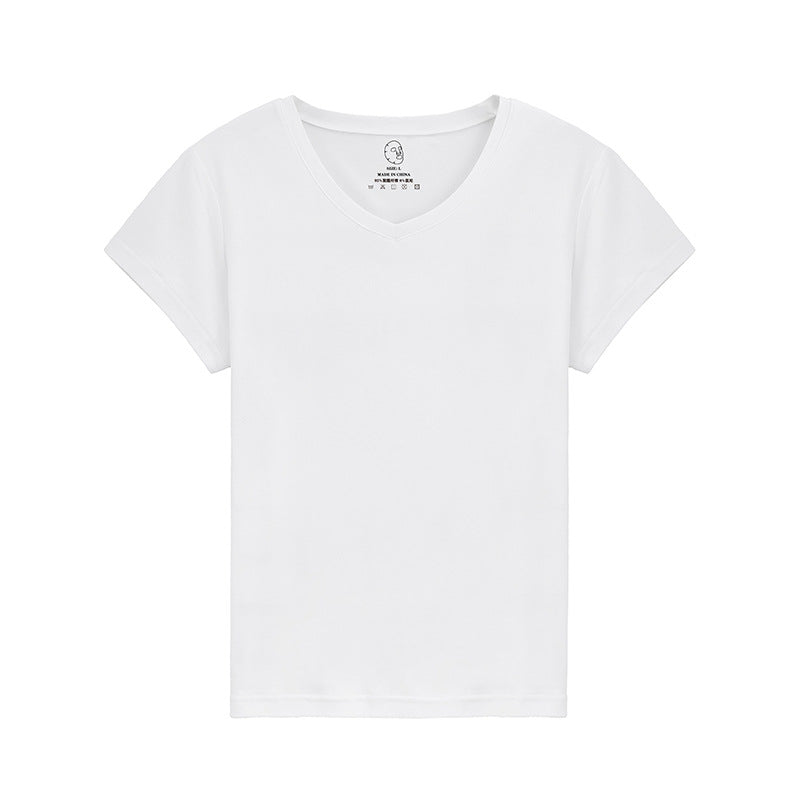 Women’s V-Neck T-Shirt | Ice Silk Loose Fit Short Sleeve Tee
