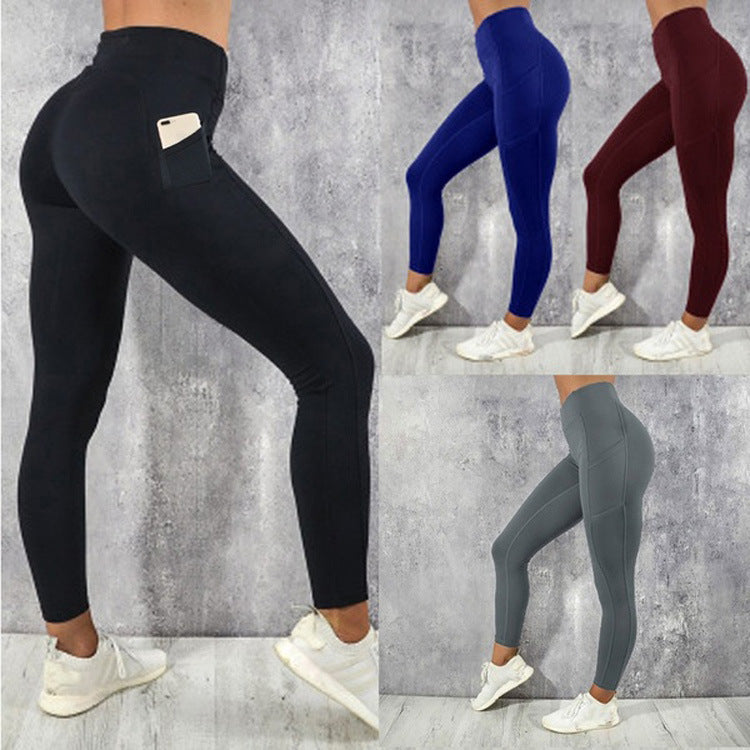 high waisted scrunch butt leggings with phone pocket