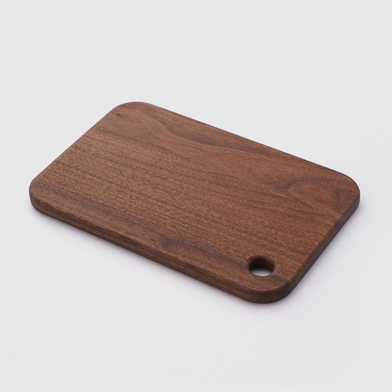 Premium walnut wood cutting board small portable square minimalist design with hanging hole for easy storage