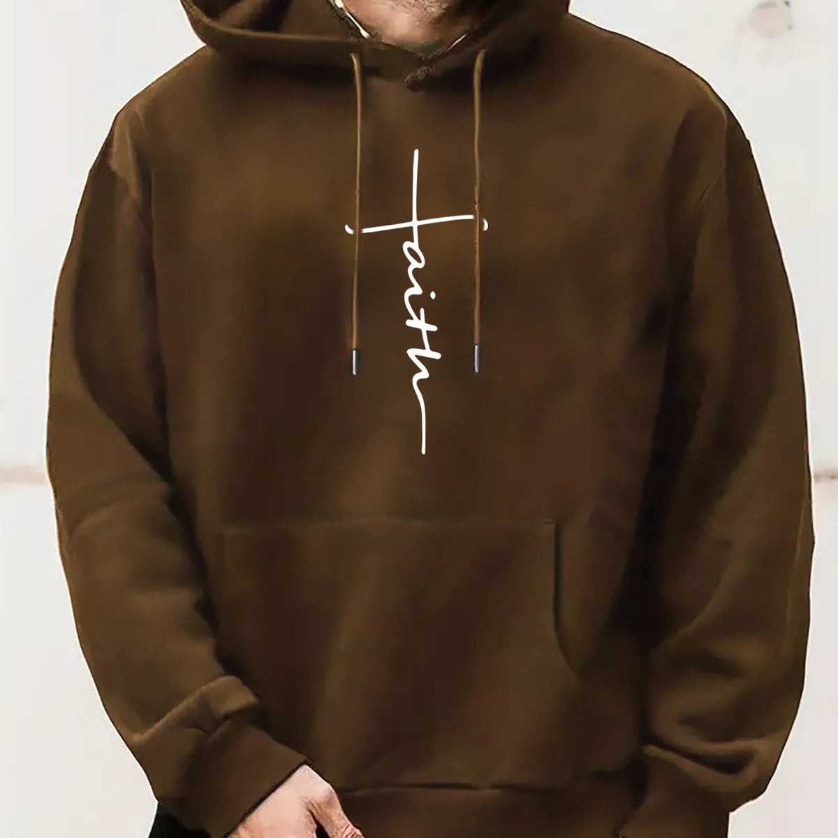 Faith hoodie in brown, alternate angle
