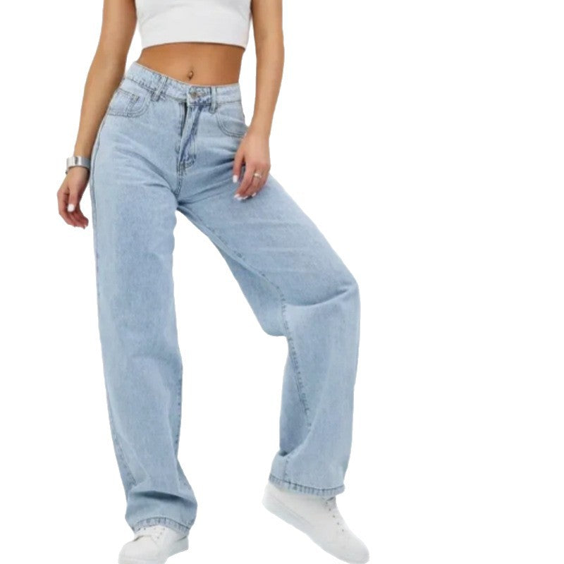 Wide leg stone wash denim jeans styled outfit