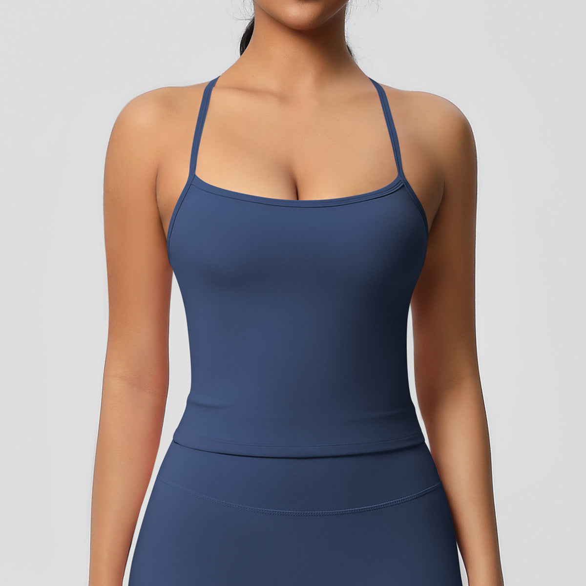 Womens Workout Tank Tops — Double Sided Sports Tank Top Womens Seamless Nylon Spandex Cami Vest