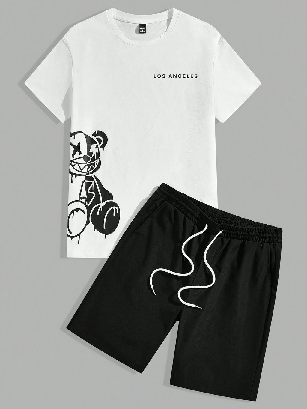Men’s Los Angeles Bear Graphic 2-Piece Set – Short Sleeve Tee & Shorts