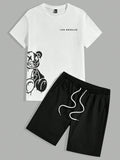 Men’s Los Angeles Bear Graphic 2-Piece Set – Short Sleeve Tee & Shorts