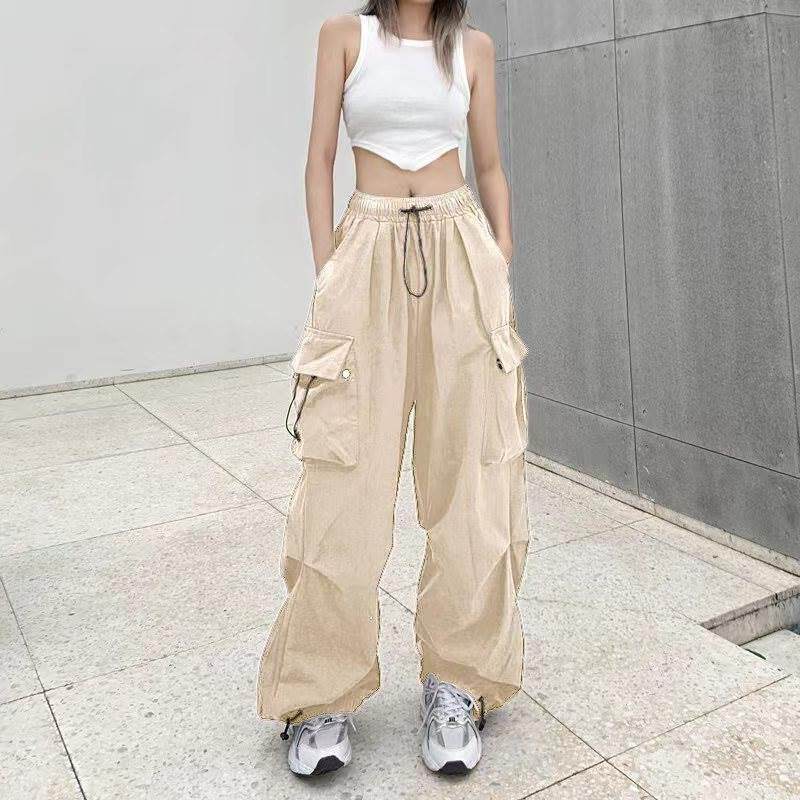 Women’s Baggy Cargo Jeans – Vintage Y2K Flared Pants with Pockets