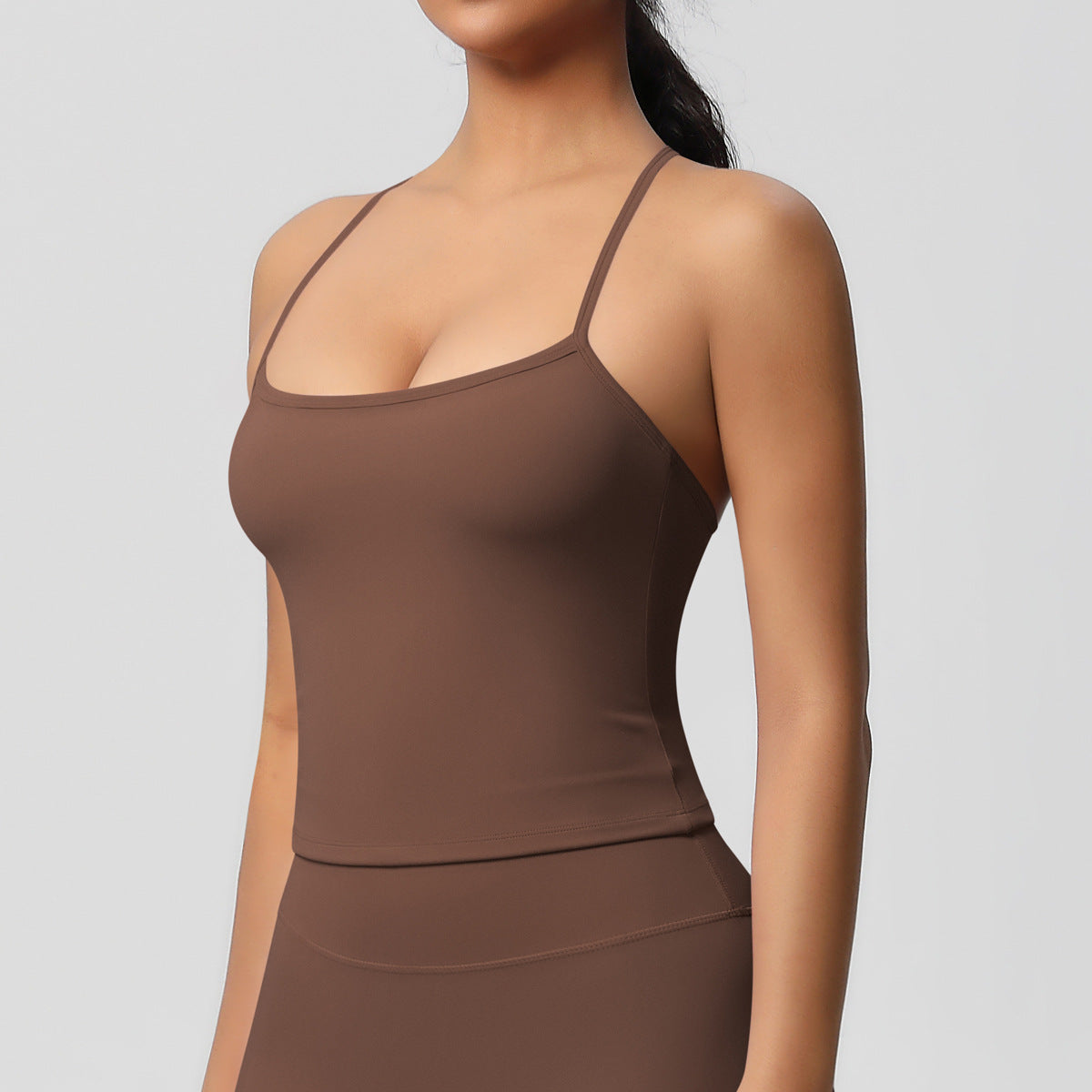 Womens Workout Tank Tops — Double Sided Sports Tank Top Womens Seamless Nylon Spandex Cami Vest