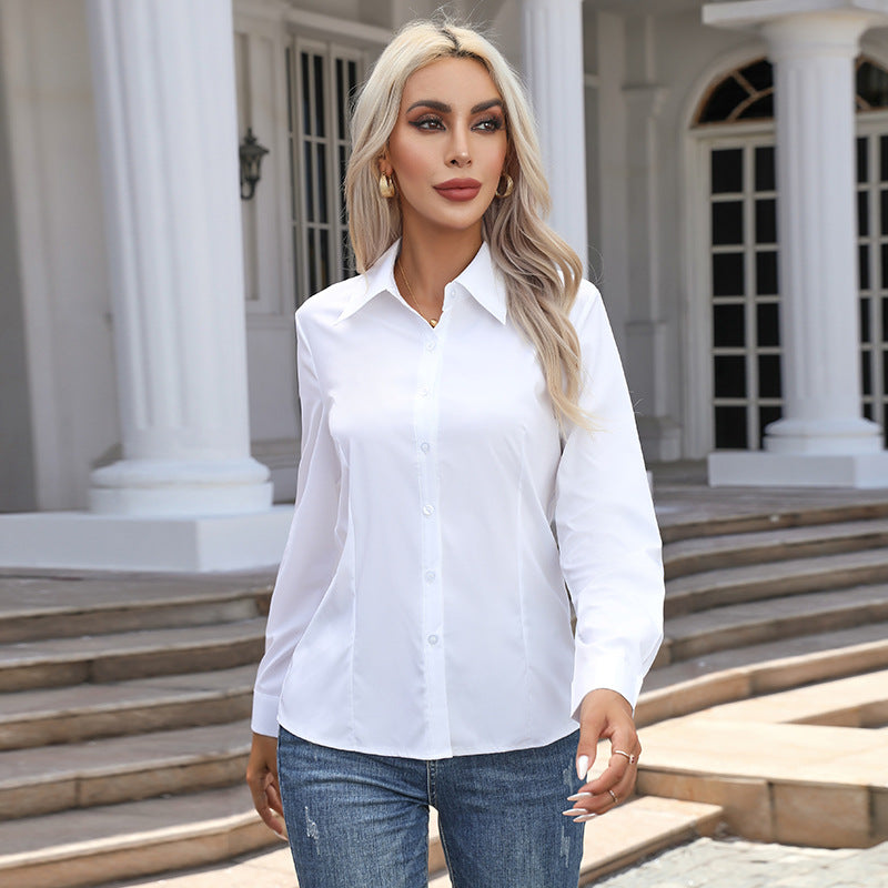 Women's button up shirt, sleeve and cuff detail