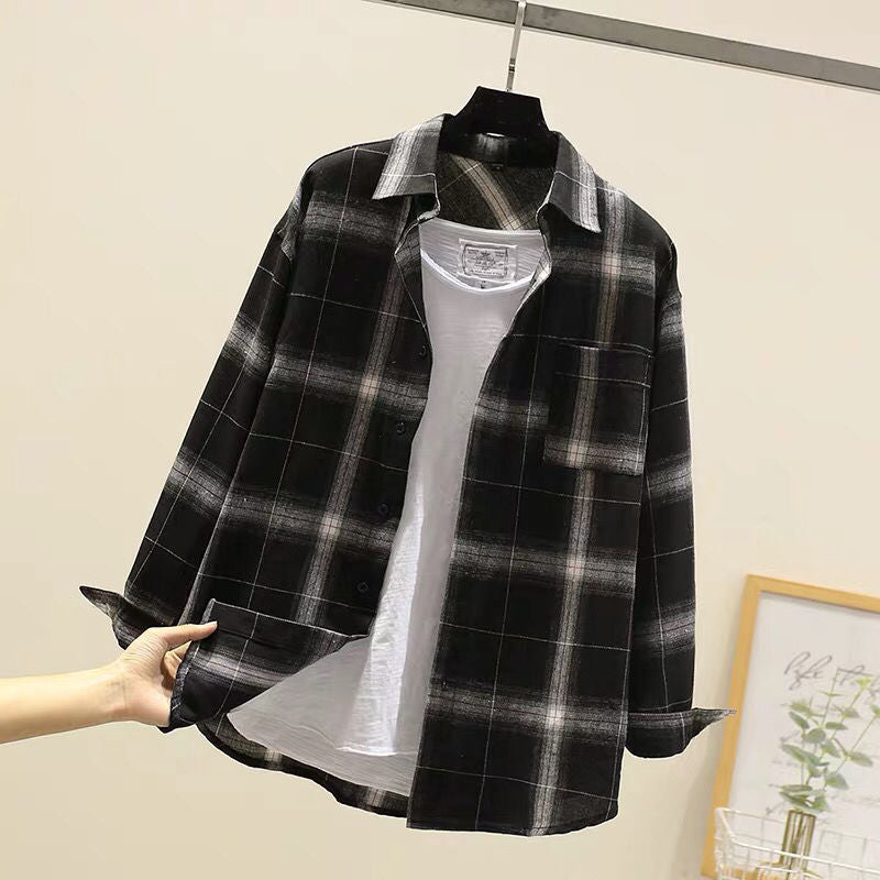 Men's pastel plaid long sleeve shirt, sleeve cuff detail