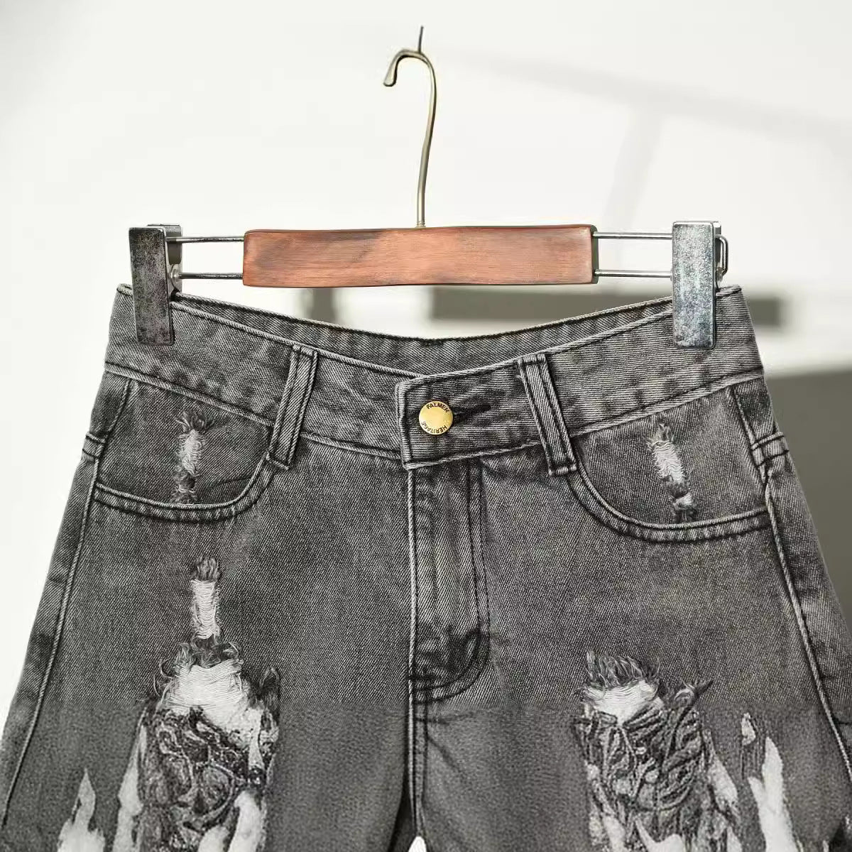 High Waist Loose Denim Shorts