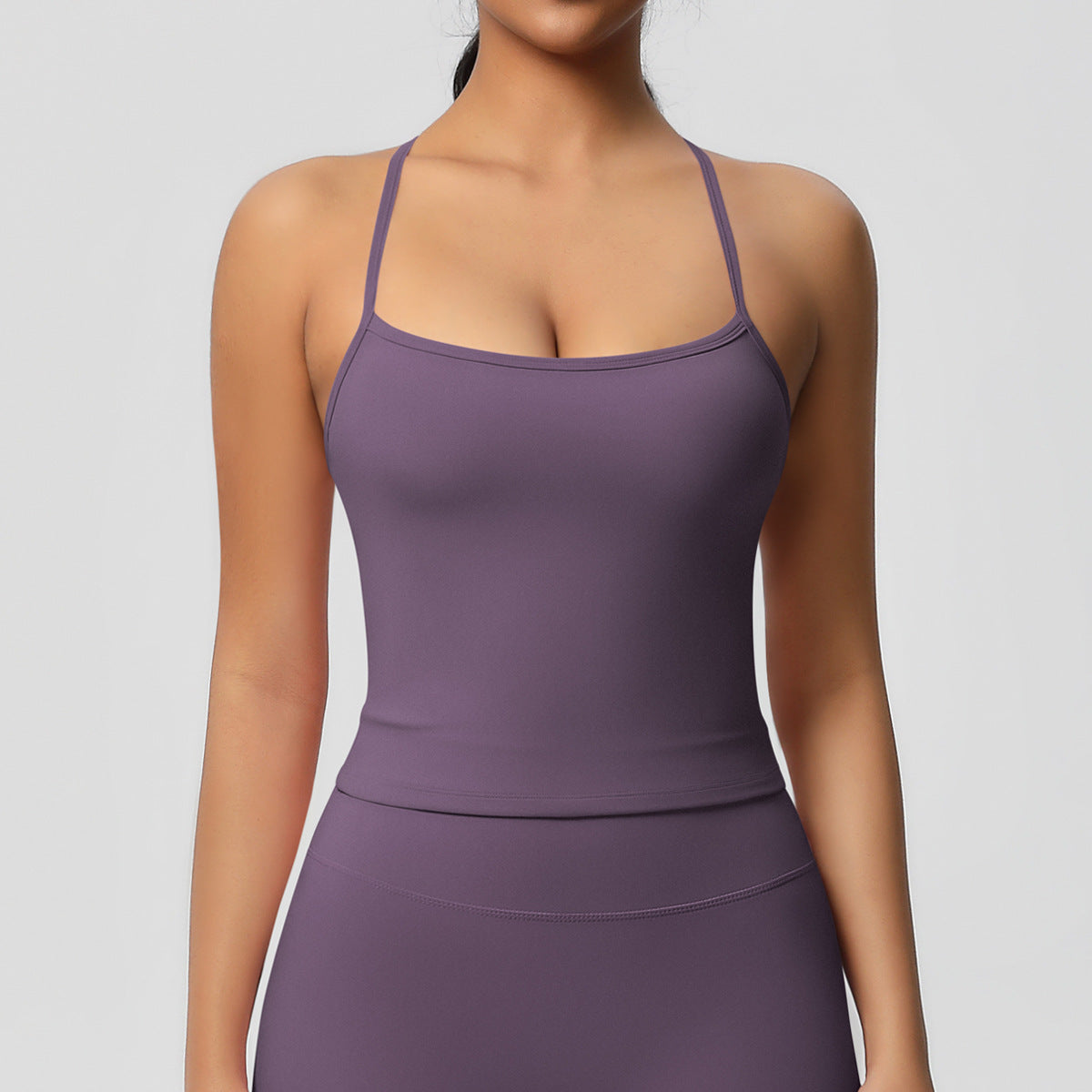 Womens Workout Tank Tops — Double Sided Sports Tank Top Womens Seamless Nylon Spandex Cami Vest
