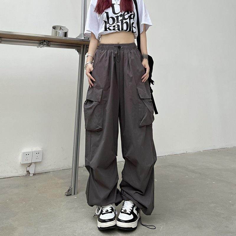 Women’s Baggy Cargo Jeans – Vintage Y2K Flared Pants with Pockets