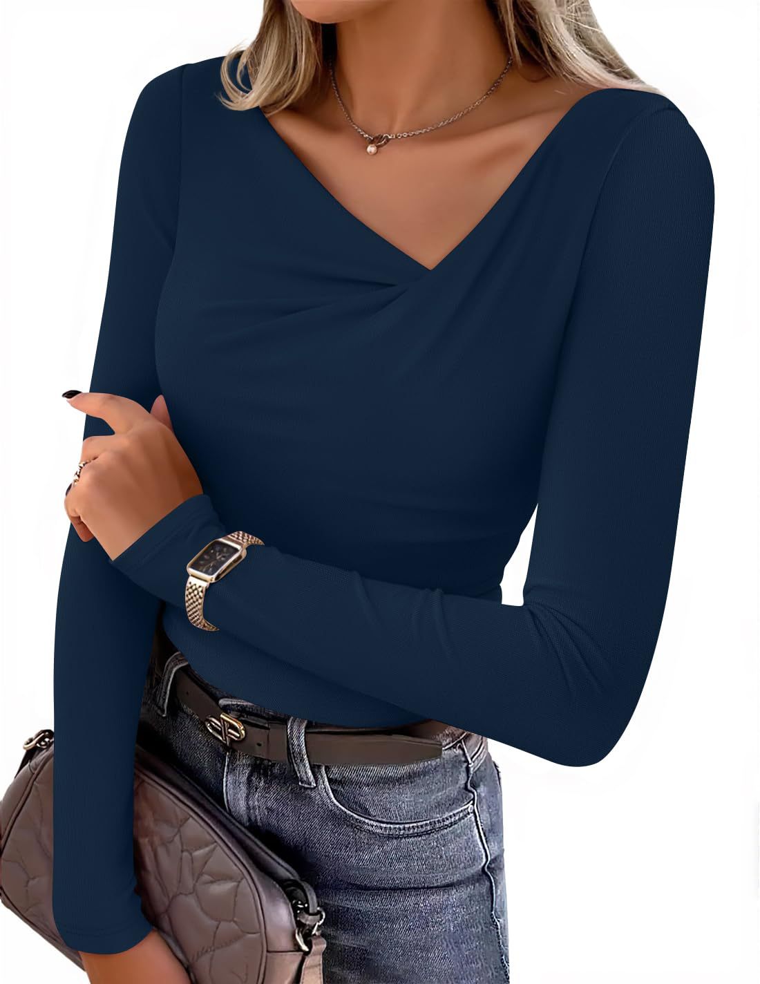Off the Shoulder Long Sleeve Blouse for Women | Slim Fit Off Shoulder Top