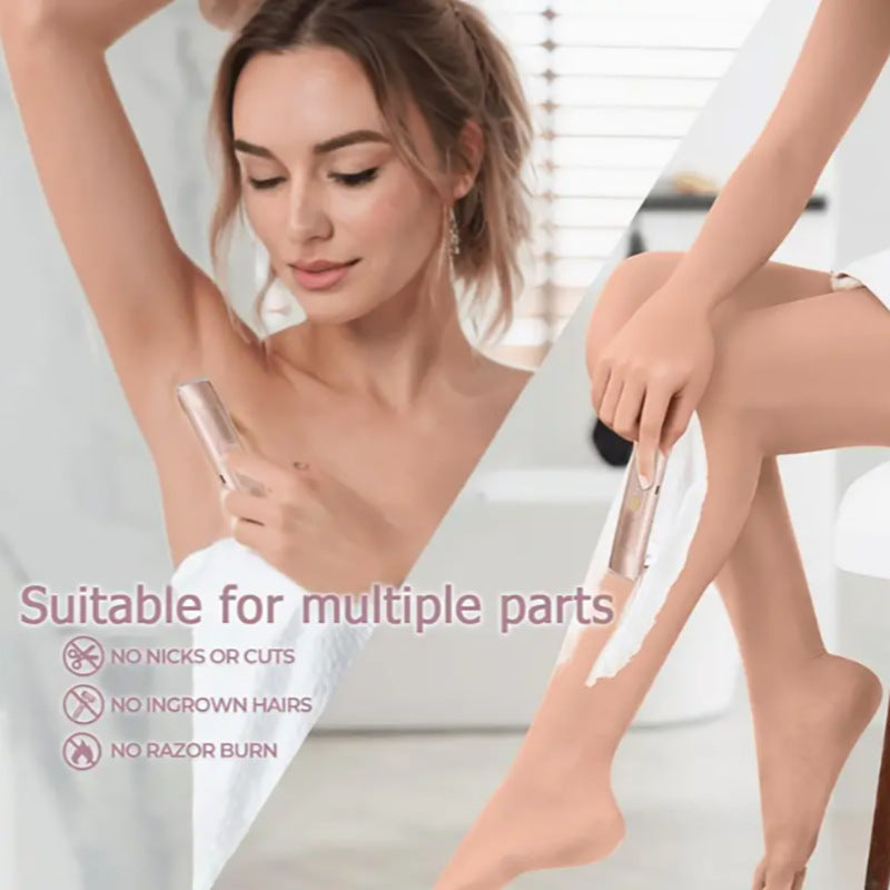 Electric Body Shaver for Women - Dual Head Wet Dry Painless Hair Trimmer with 6000mAh Battery