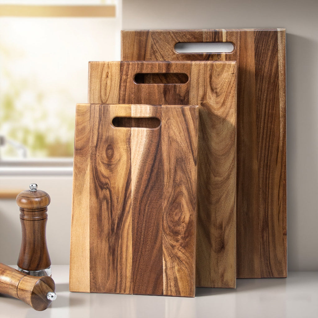Solid Wood Cutting Board | 3 Sizes | Acacia Wood Kitchen Board