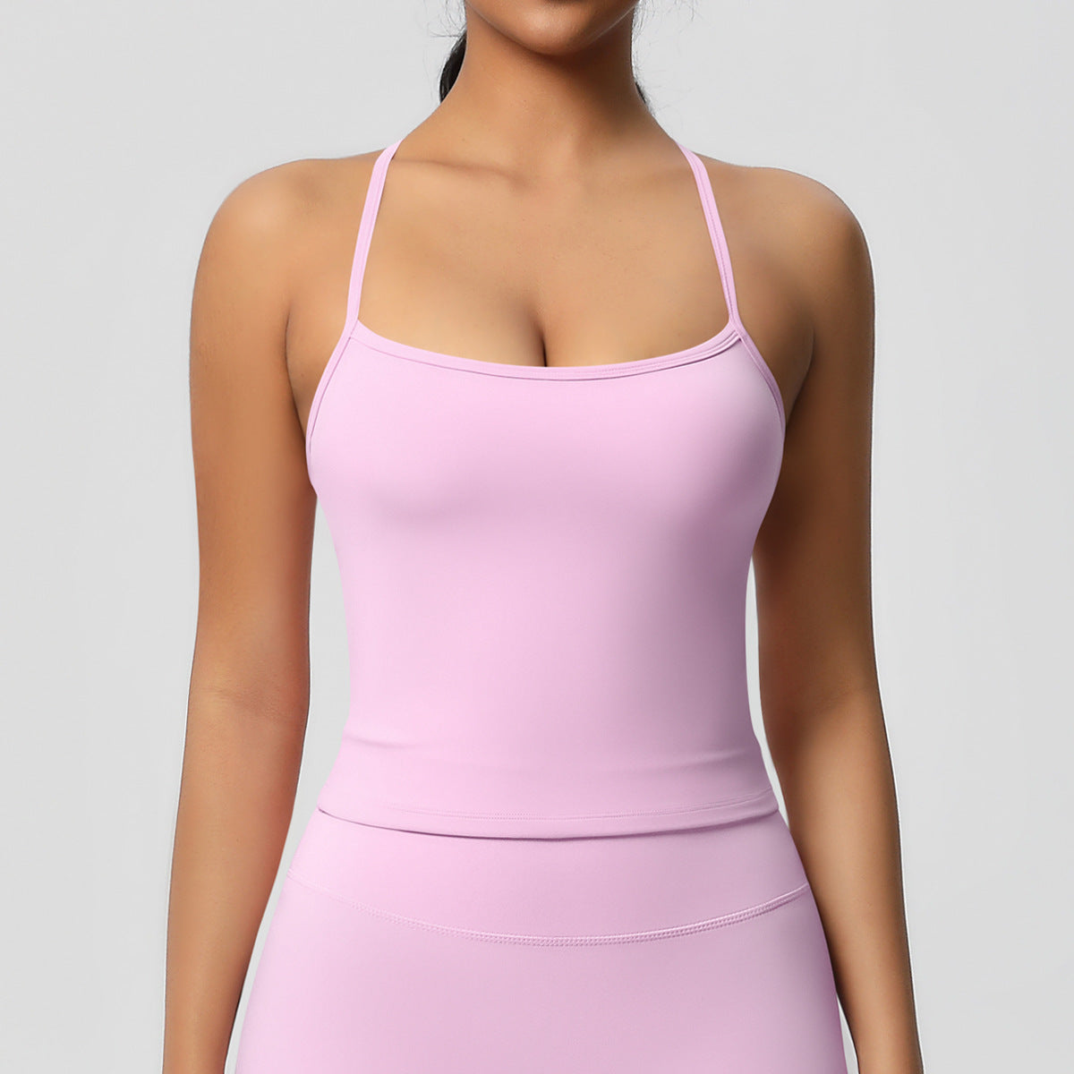 Womens Workout Tank Tops — Double Sided Sports Tank Top Womens Seamless Nylon Spandex Cami Vest