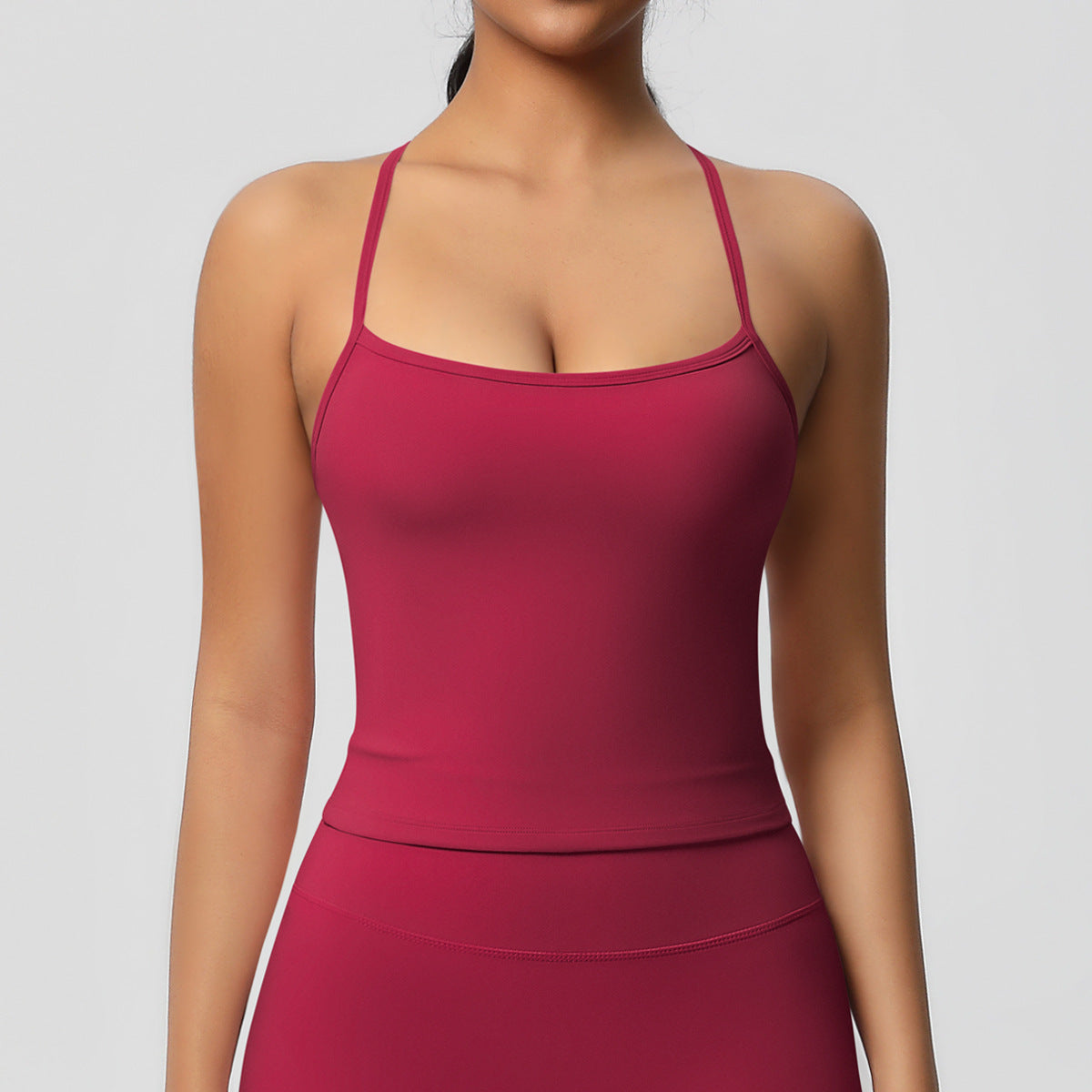 Womens Workout Tank Tops — Double Sided Sports Tank Top Womens Seamless Nylon Spandex Cami Vest