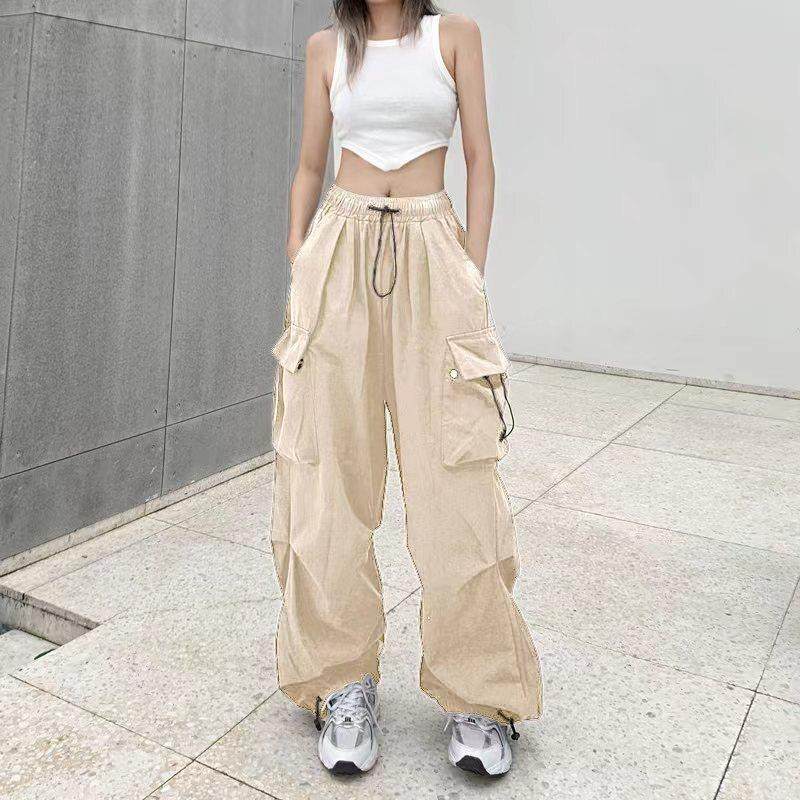 Women’s Baggy Cargo Jeans – Vintage Y2K Flared Pants with Pockets