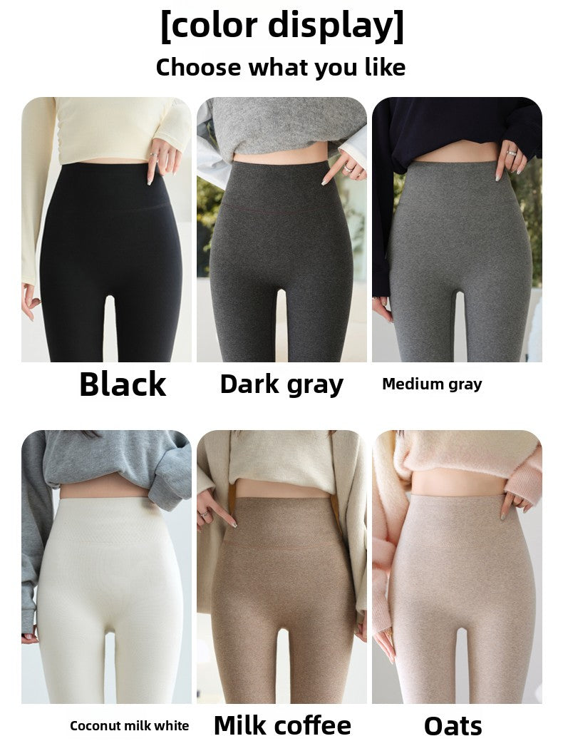 Women’s High-Waist Fleece-Lined Cotton Leggings – Butt Lifting, Skinny Fit, Thermal Stretch Pants