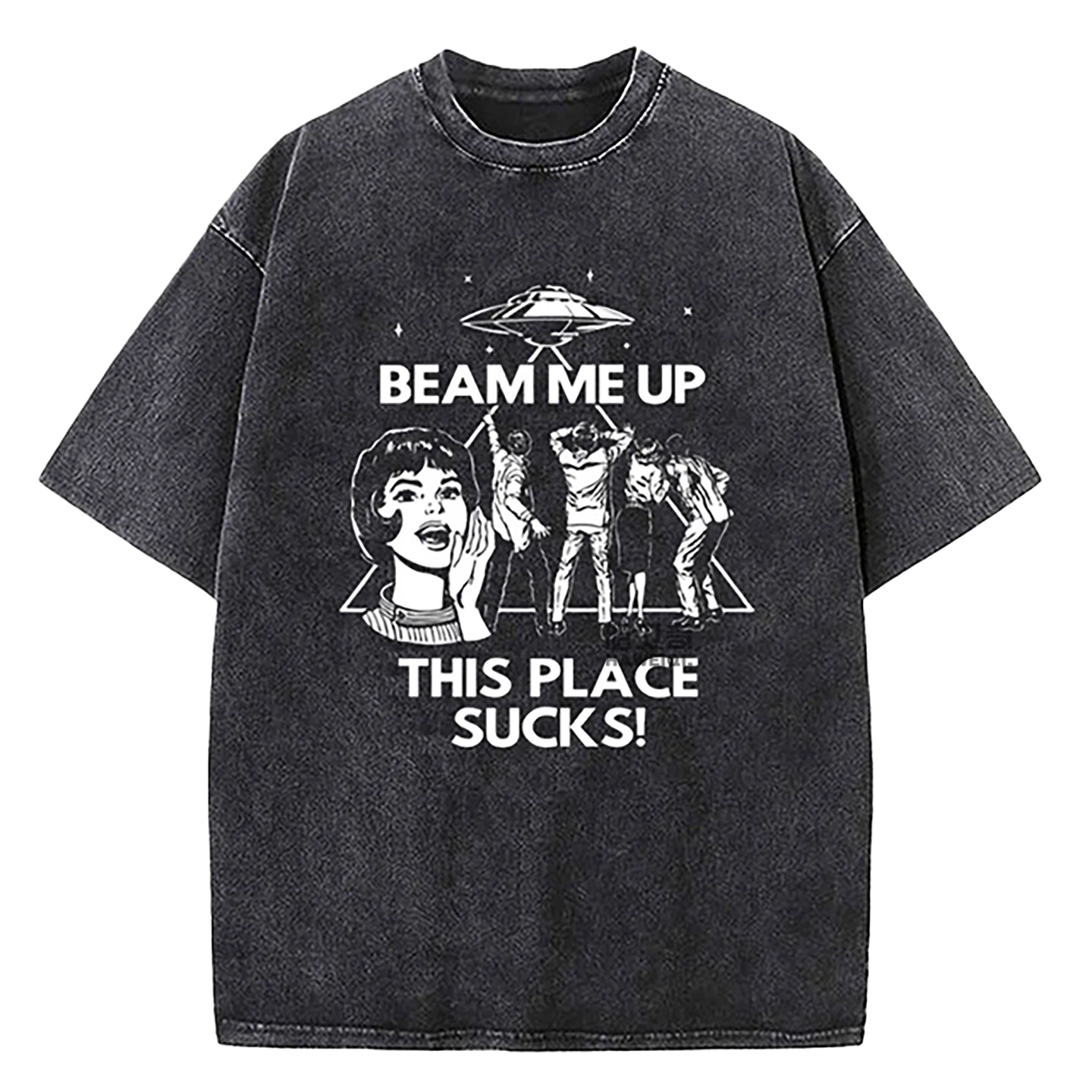 Stranger Things Washed T-Shirt Hawkins University Est 1983 Vintage Graphic Tee Black Over Zized