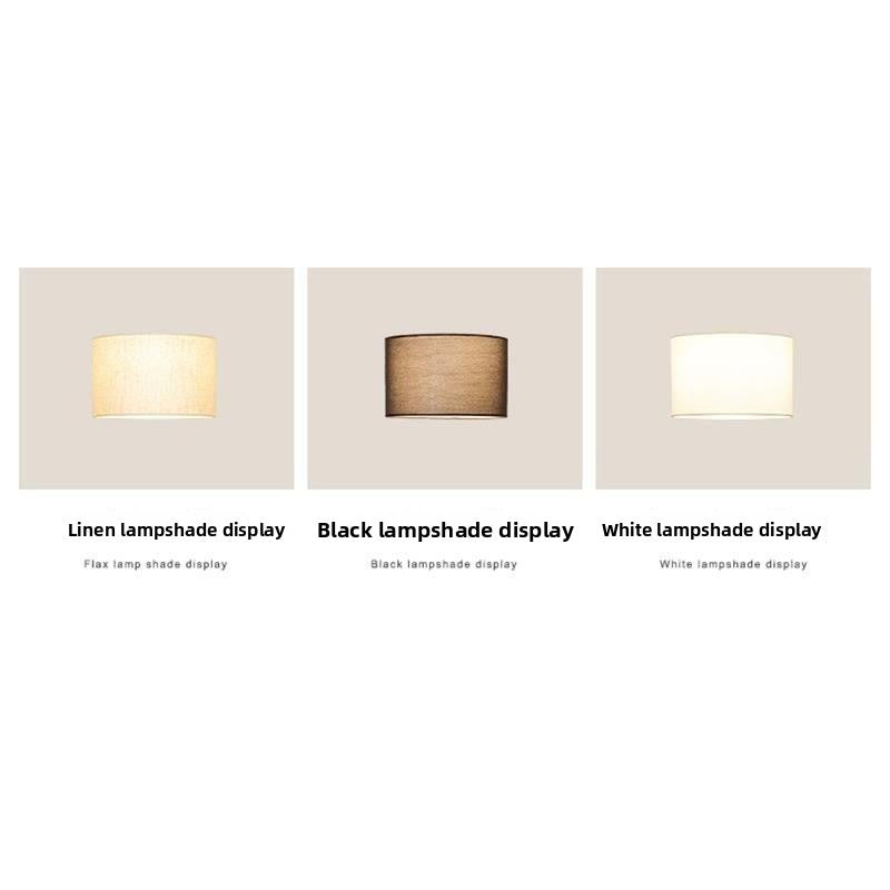 Color options for modern arc floor lamp showing linen lampshade, black lampshade, and white lampshade variants.
