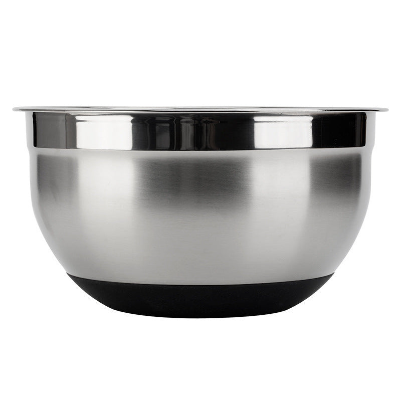 Stainless Steel Mixing Bowls with Lids and Non-Slip Silicone Base Set