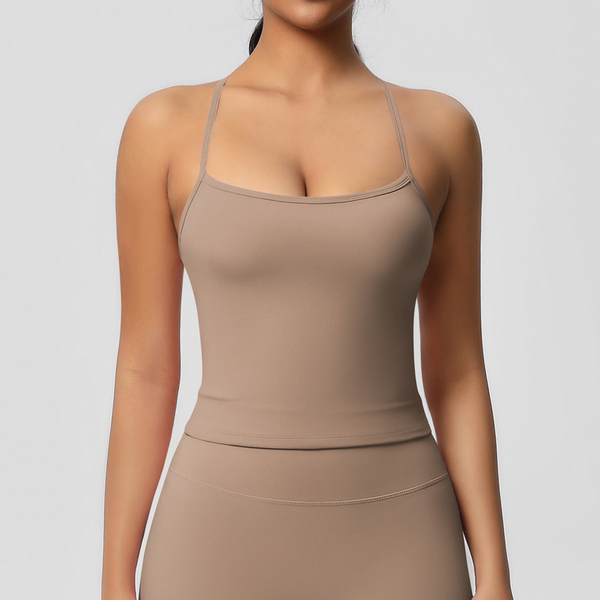 Womens Workout Tank Tops — Double Sided Sports Tank Top Womens Seamless Nylon Spandex Cami Vest