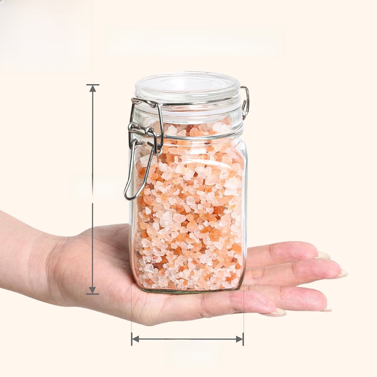 Glass Sealed Storage Jar - Food Grade Airtight Glass Jars with Lids, Illustrated Pattern, 250ml 500ml 1000ml, Durable Eco-Friendly Kitchen Storage Containers