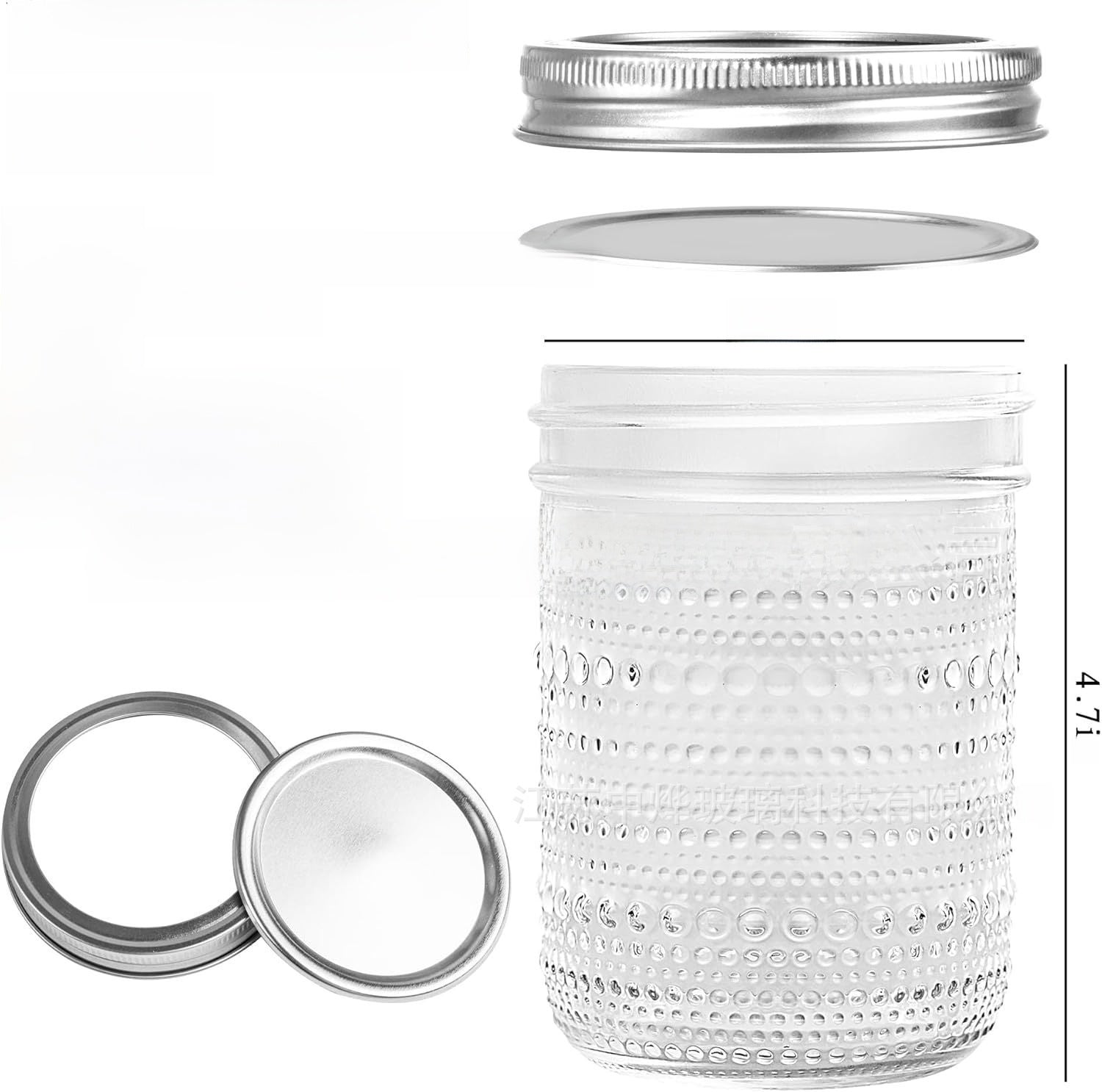 Glass Sealed Storage Jar - Food Grade Airtight Glass Jars with Lids, Illustrated Pattern, 250ml 500ml 1000ml, Durable Eco-Friendly Kitchen Storage Containers