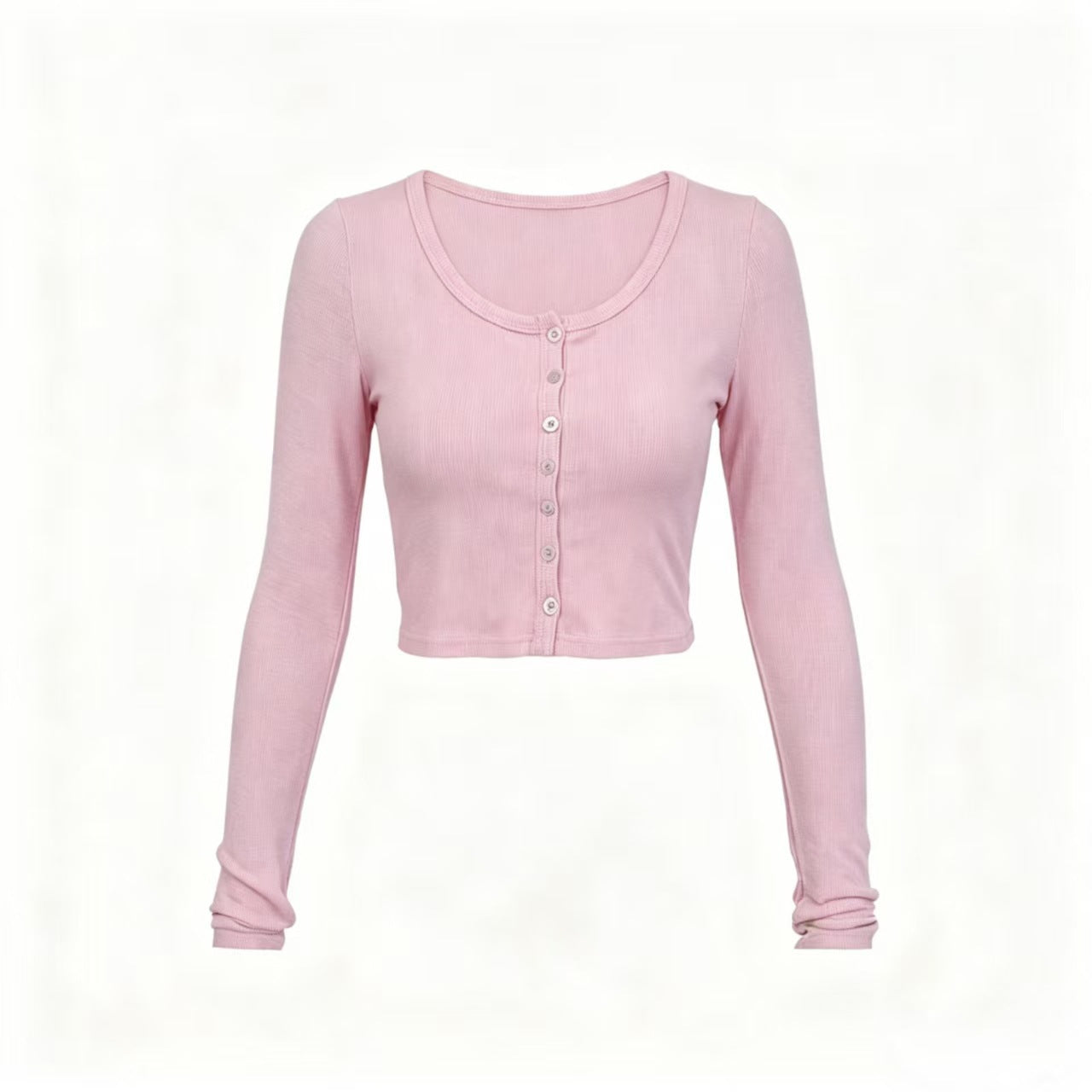 Women’s Crop Top Cardigan | Slim Fit Button Front Long Sleeve