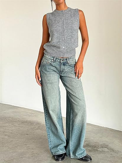 Low-rise, non-stretch, washed straight-leg jeans