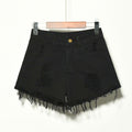 High Waisted Wide Leg Ripped Denim Shorts for Women