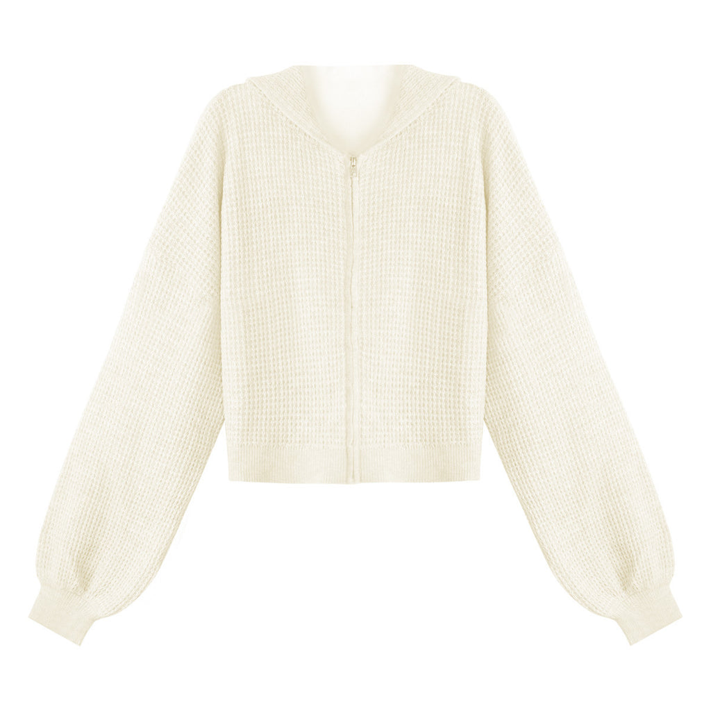 Women’s Waffle Knit Zip-Up Hoodie Set