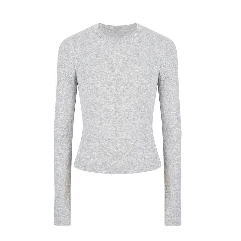 Women’s Slim Fit Long Sleeve T-Shirt - Soft Viscose Spandex Round Neck Basic Top