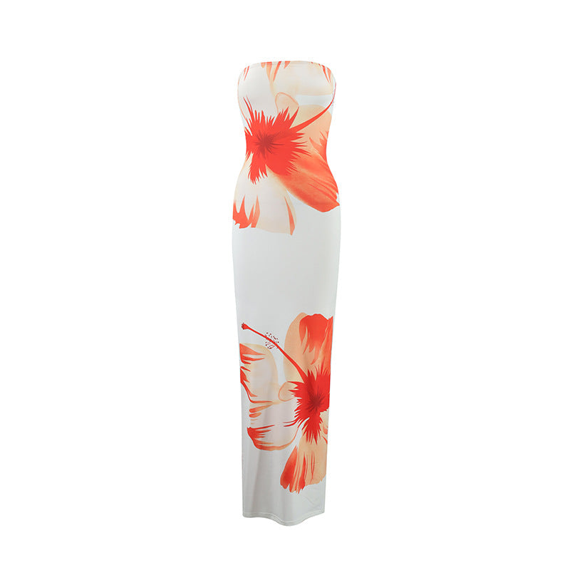 Floral print long dress