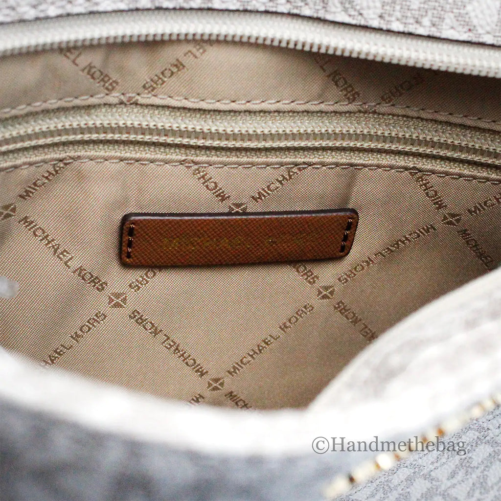 Michael Kors Signature Jet Set Vanilla Messenger Crossbody Bag