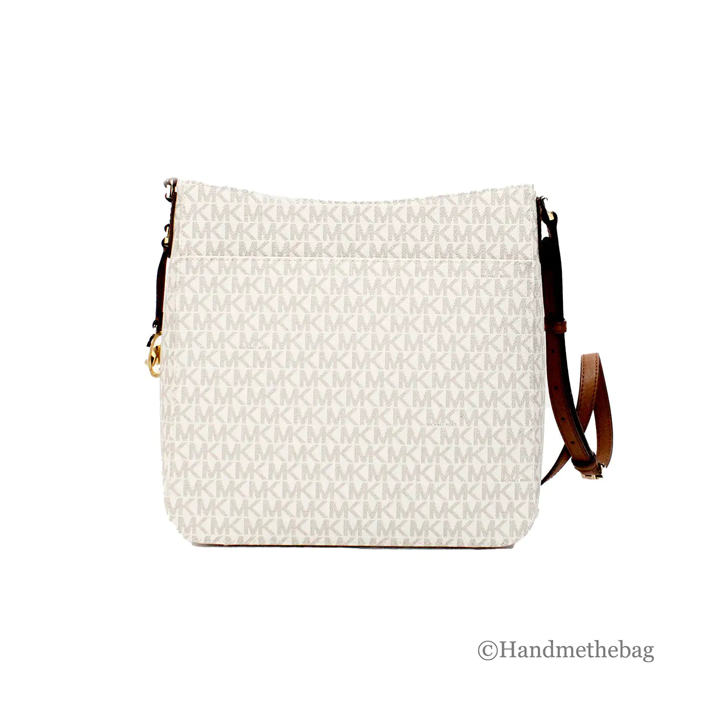 Michael Kors Signature Jet Set Vanilla Messenger Crossbody Bag