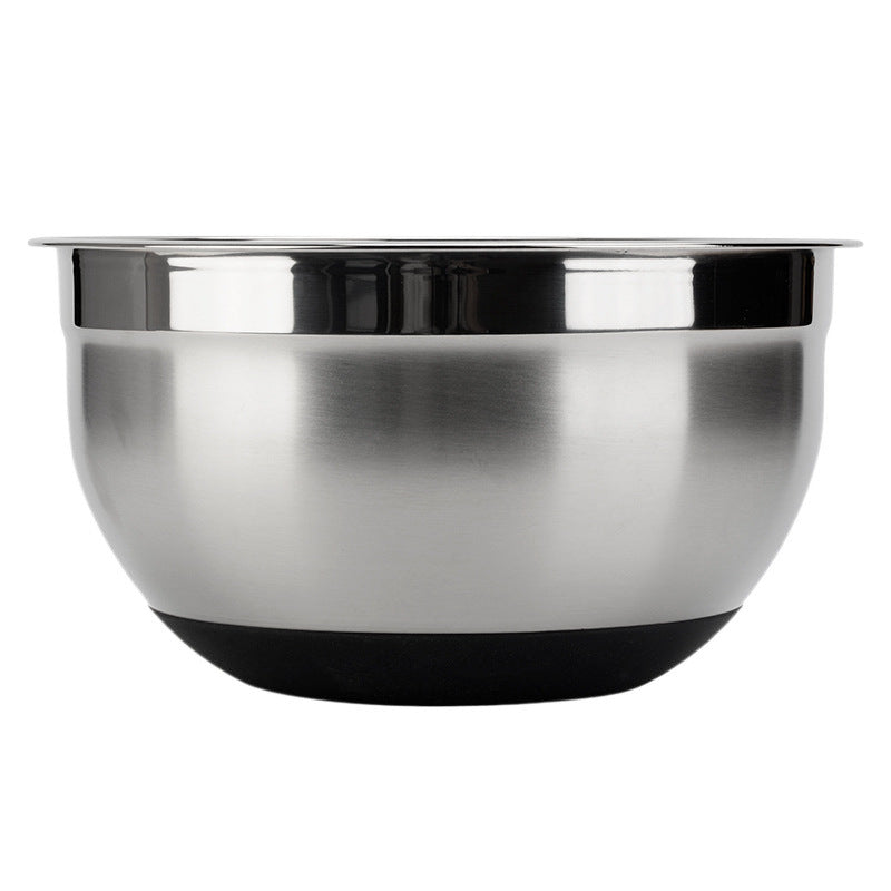Stainless Steel Mixing Bowls with Lids and Non-Slip Silicone Base Set