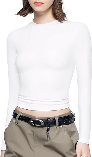 Women’s Long Sleeve T-Shirt | Round Neck Cotton Layering Tee