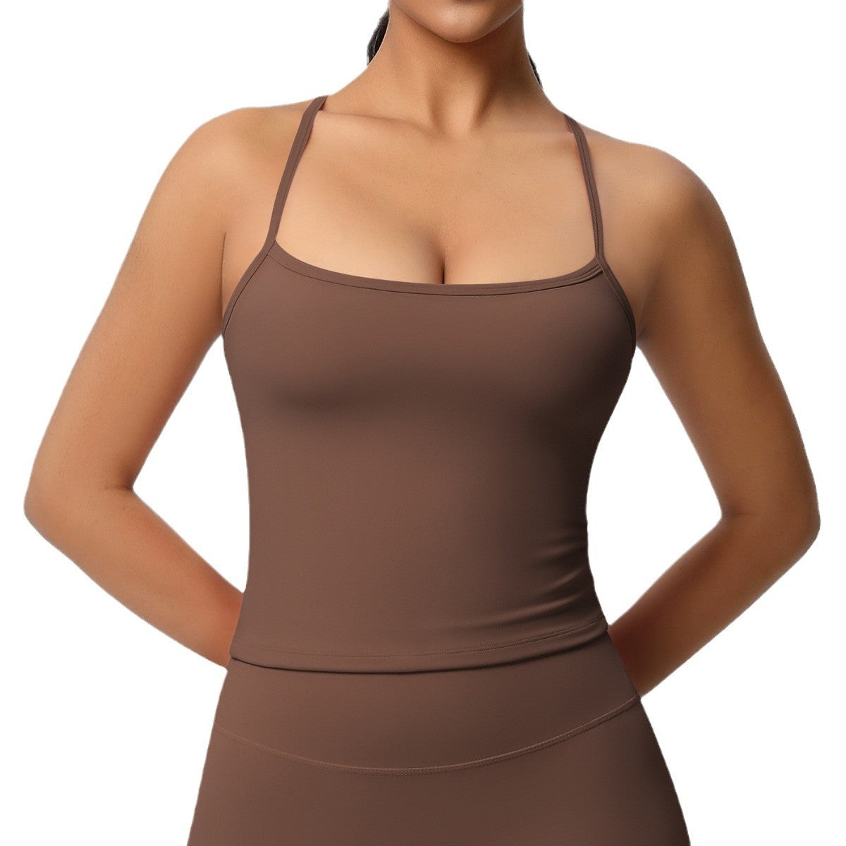 Womens Workout Tank Tops — Double Sided Sports Tank Top Womens Seamless Nylon Spandex Cami Vest