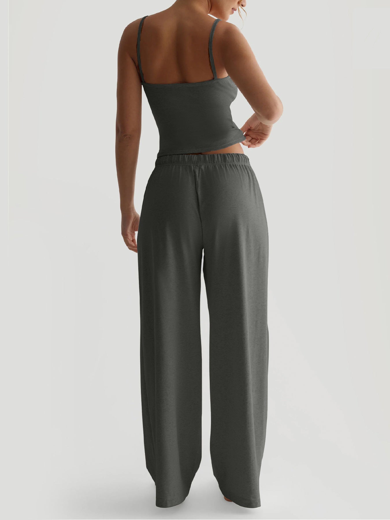 Vest and Casual Wide-Leg Pants Set