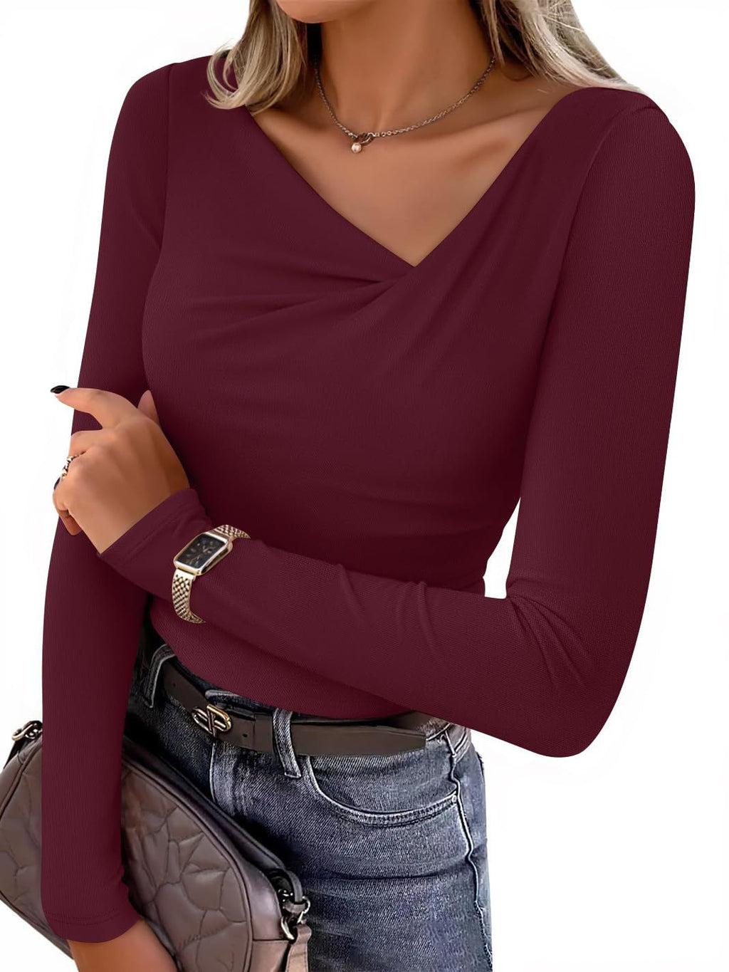 Off the Shoulder Long Sleeve Blouse for Women | Slim Fit Off Shoulder Top