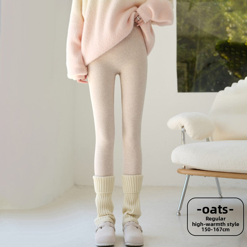 Cashmere and silk fleece-lined leggings