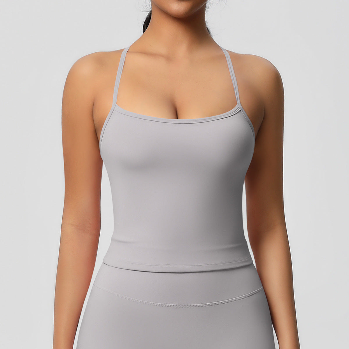 Womens Workout Tank Tops — Double Sided Sports Tank Top Womens Seamless Nylon Spandex Cami Vest