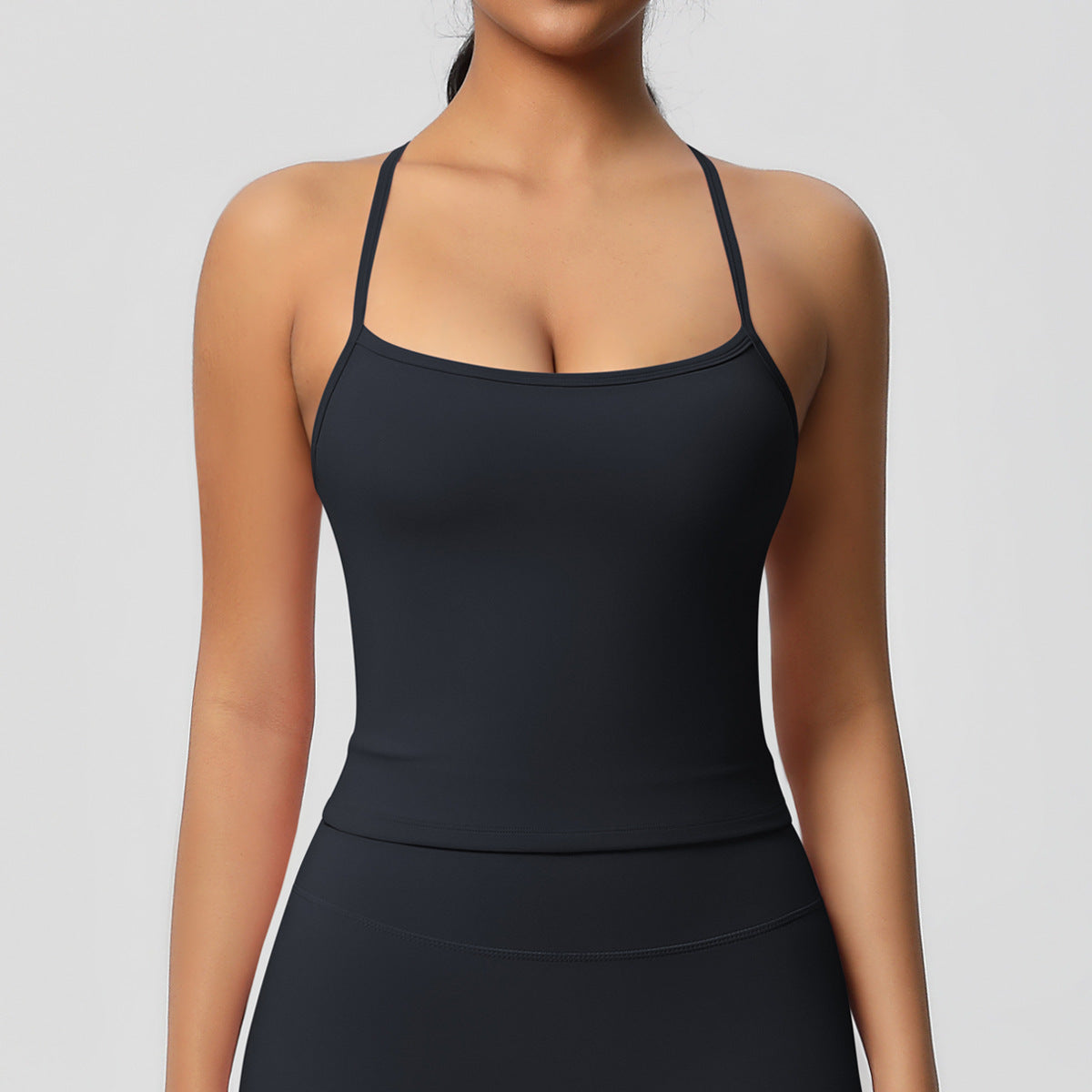 Womens Workout Tank Tops — Double Sided Sports Tank Top Womens Seamless Nylon Spandex Cami Vest
