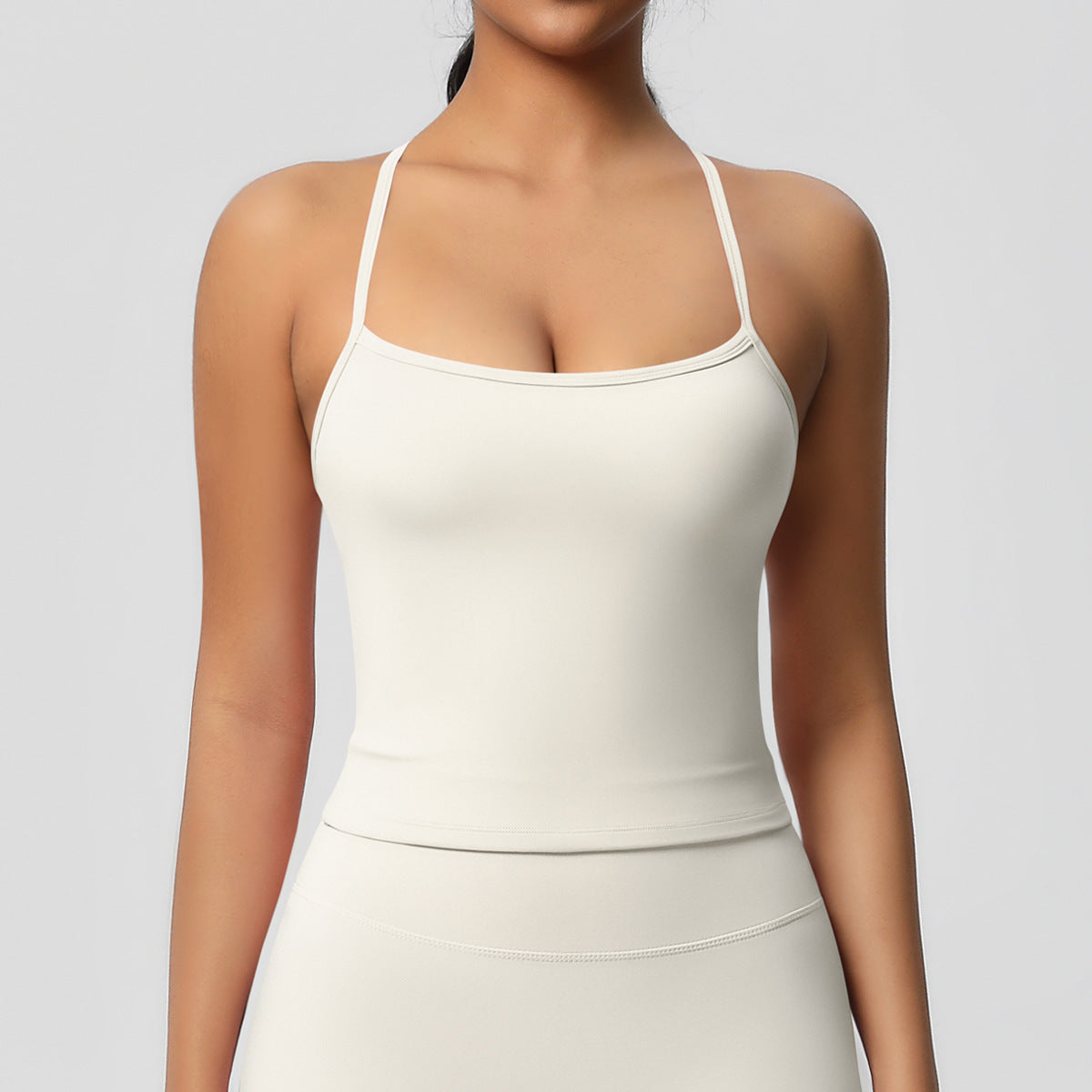 Womens Workout Tank Tops — Double Sided Sports Tank Top Womens Seamless Nylon Spandex Cami Vest