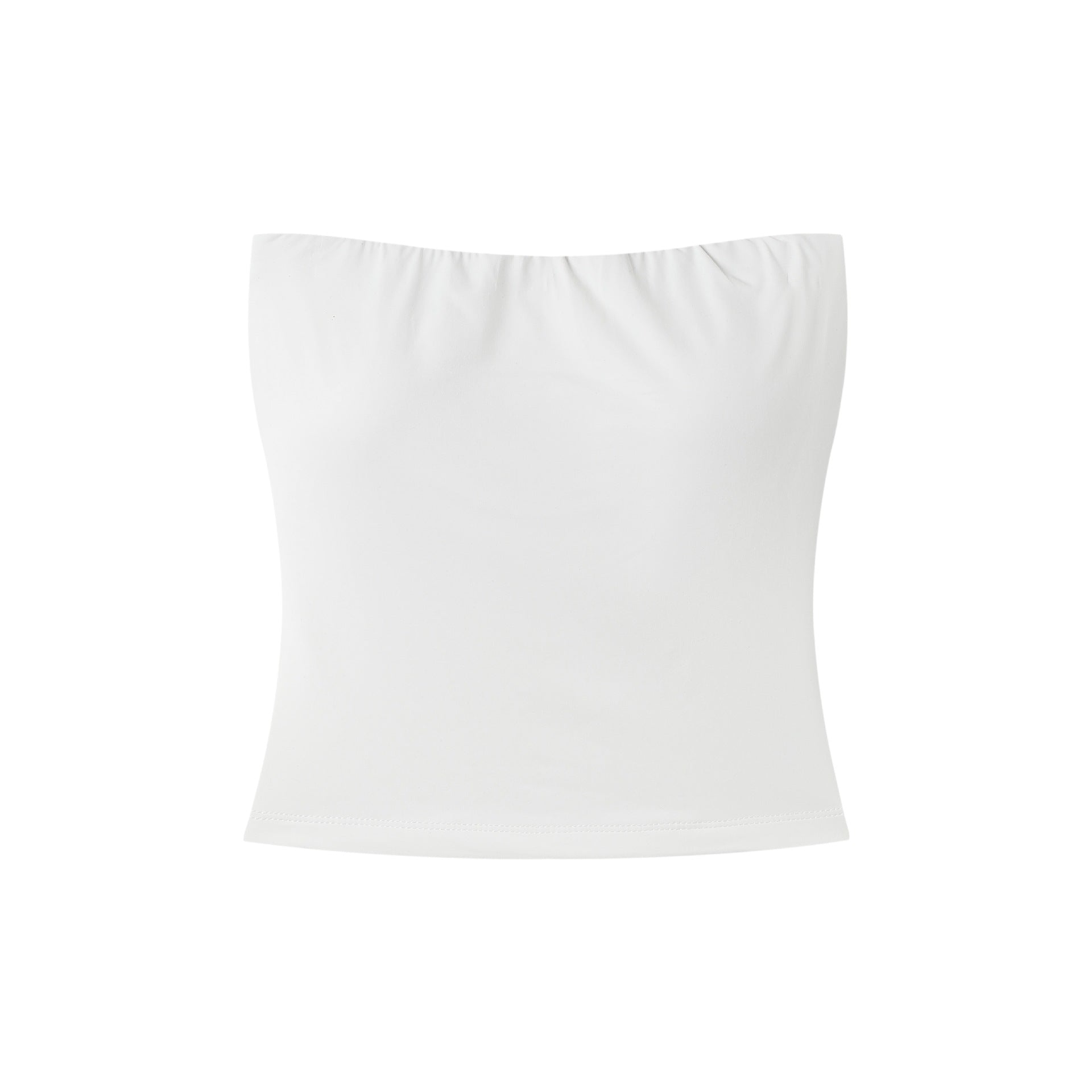 Removable chest pad tube top, three-quarter view